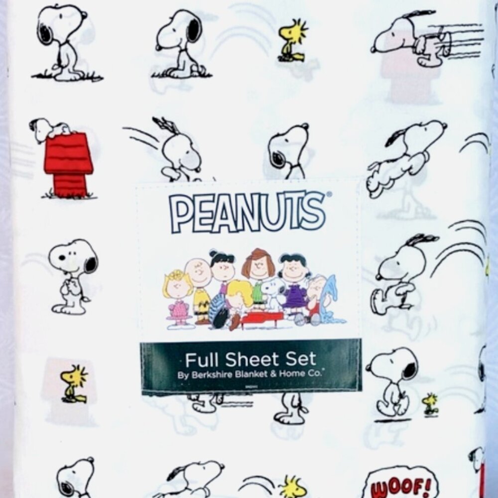 Peanuts Snoopy Woodstock Red Dog House FULL Size Sheet Set
